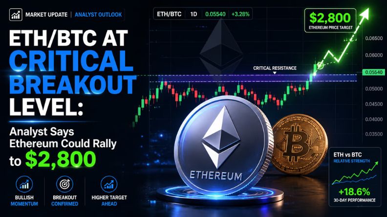 ETH/BTC面临关键抉择：分析师预判以太坊或冲击2800美元